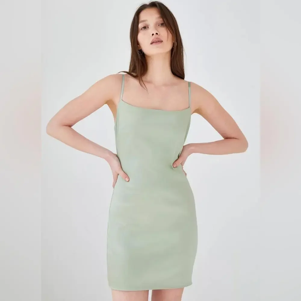 Aritiza Ten by Babaton Passion Mini Satin Slip Dress - Picture 2 of 8